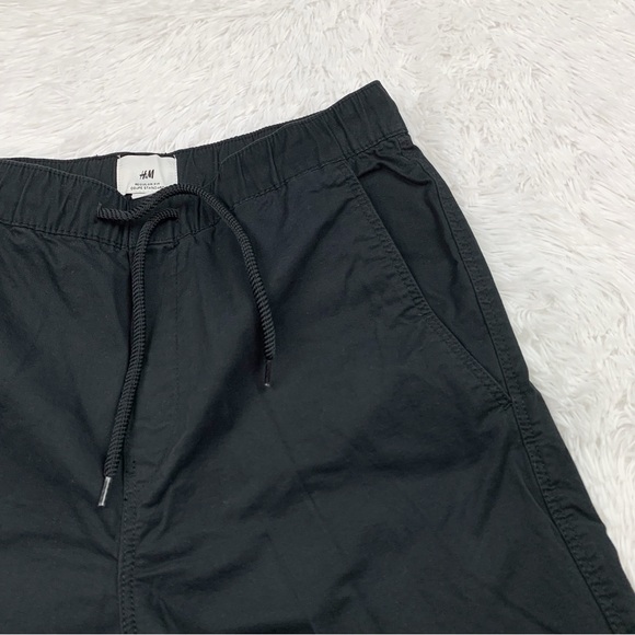 H&M chino joggers pants drawstring waist in black - Picture 8 of 13